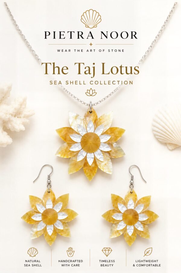 1000333741.jpg Golden Mother of Pearl Jewelry Set | Taj Lotus