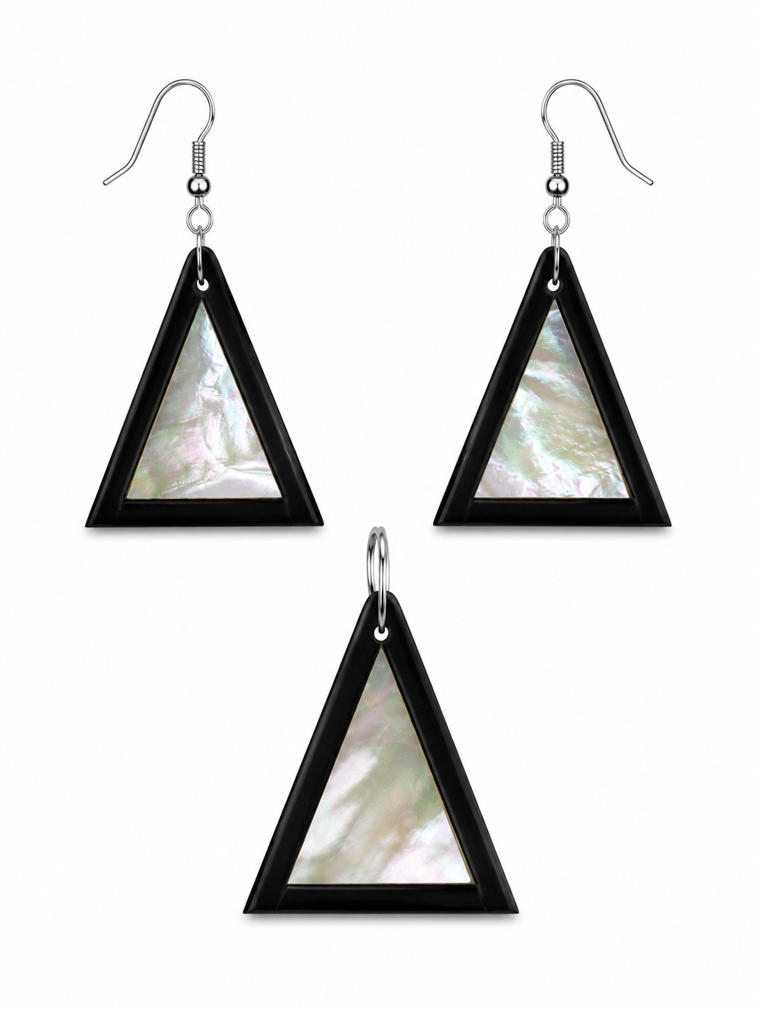Noor Pyramid – Black Onyx & Mother of Pearl Jewelry Set - Image 2