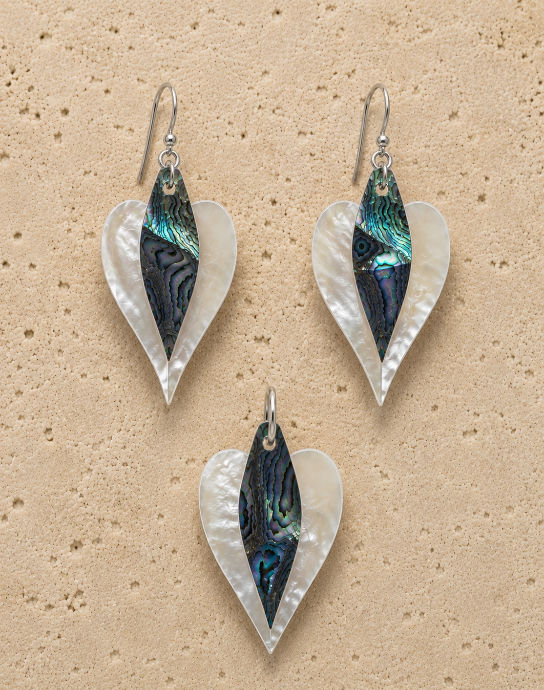 Noor Leaf – Paua Shell & Mother of Pearl Jewelry Set