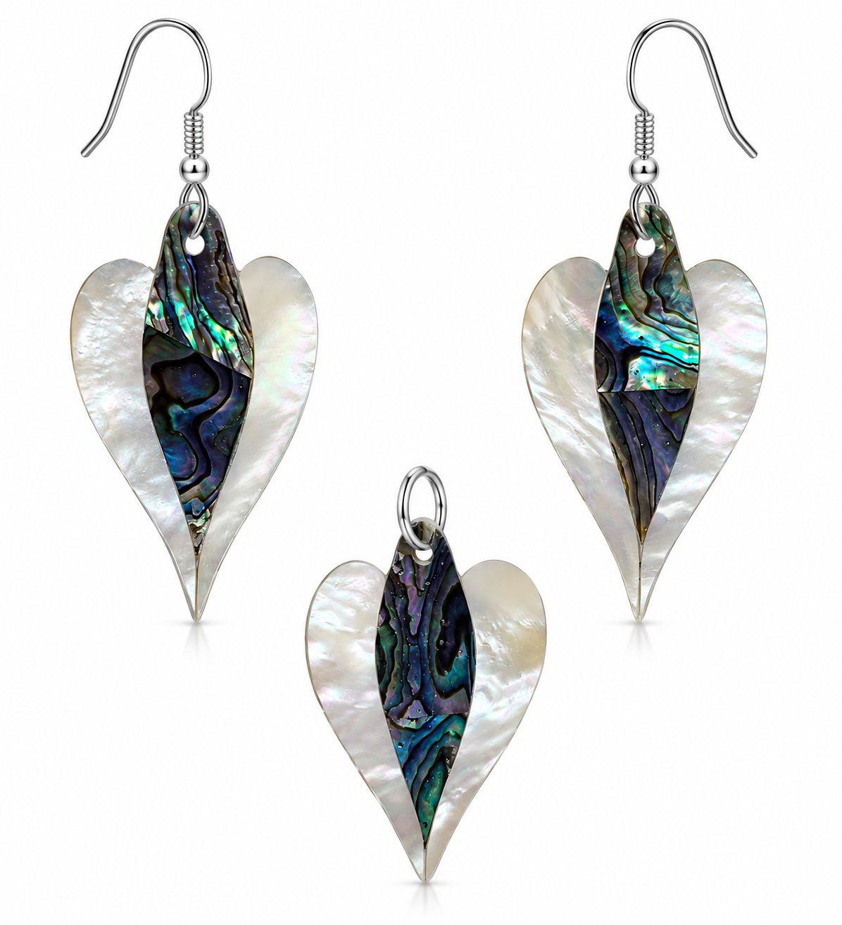 Noor Leaf – Paua Shell & Mother of Pearl Jewelry Set - Image 2