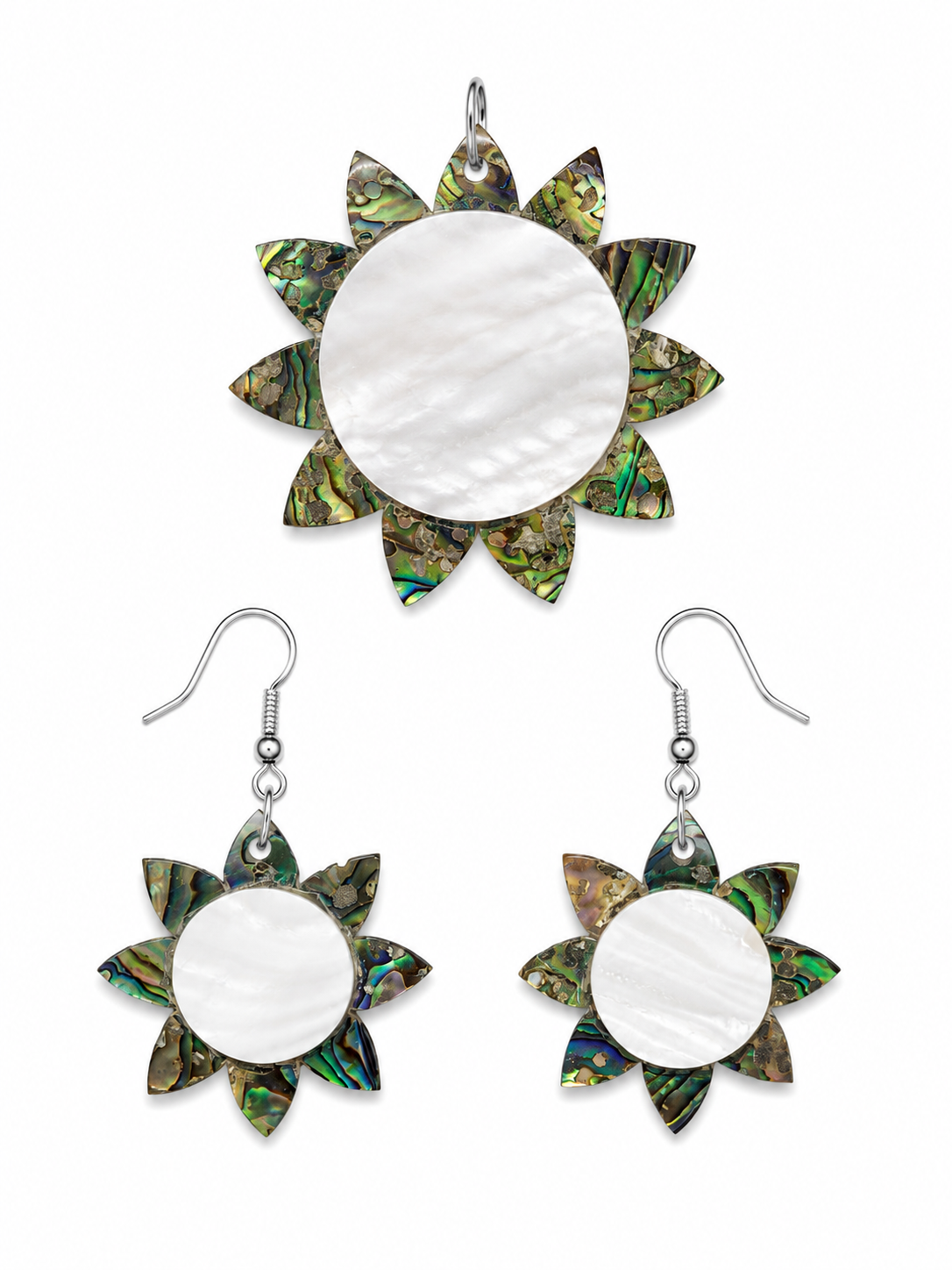 Taj Lotus – Paua Shell Grand Jewelry Set - Image 3