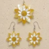 Taj Lotus Golden Mother of Pearl Jewelry Set by Pietra Noor