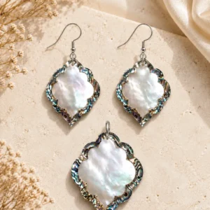 Noor Arch Abalone Jewelry Set with Mother of Pearl by Pietra Noor