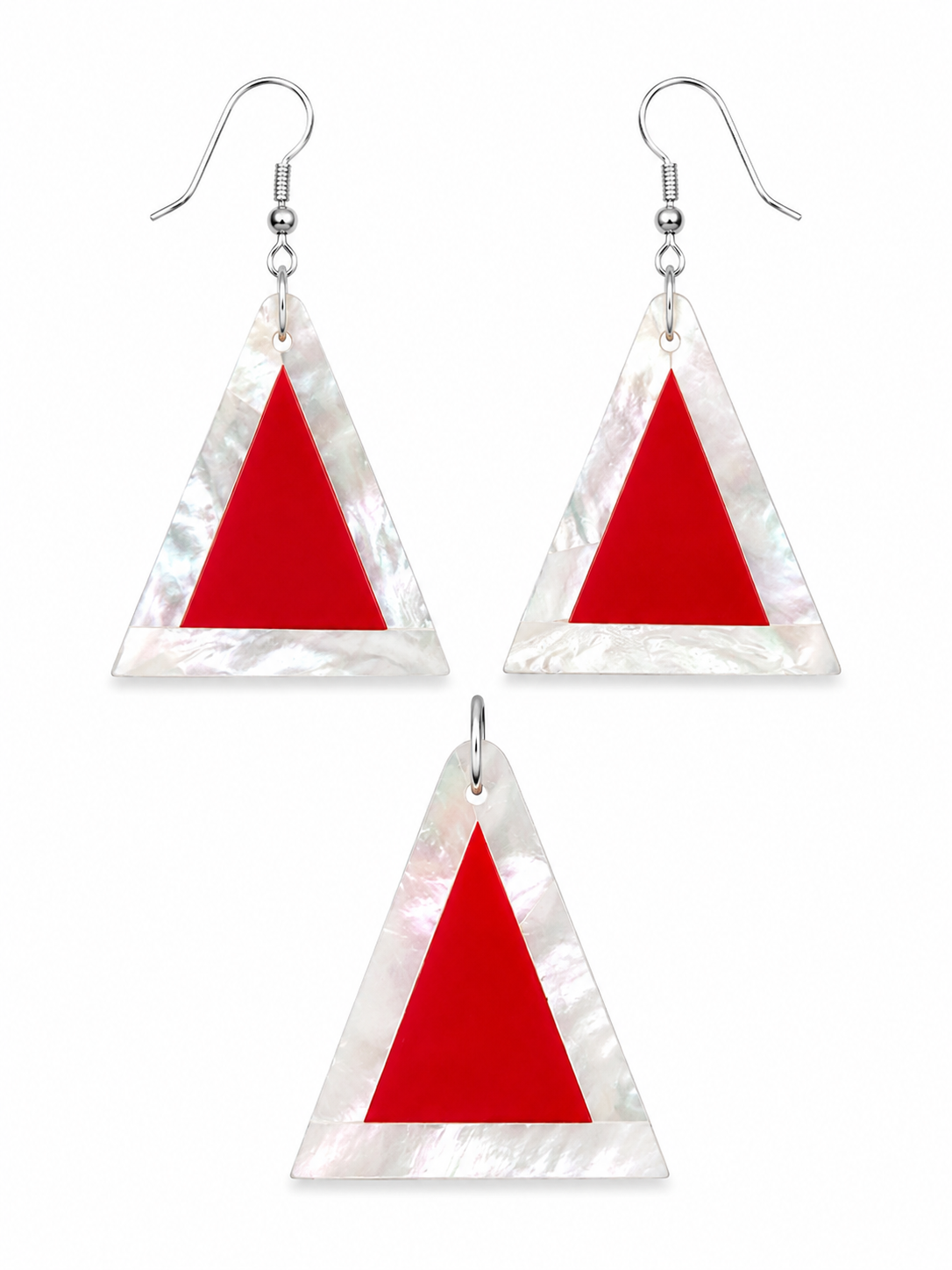 Noor Pyramid – Carnelian & Mother of Pearl Jewelry Set - Image 2
