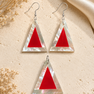 Noor Pyramid – Carnelian & Mother of Pearl Jewelry Set