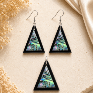 Noor Pyramid – Black Onyx & Paua Shell Jewelry Set