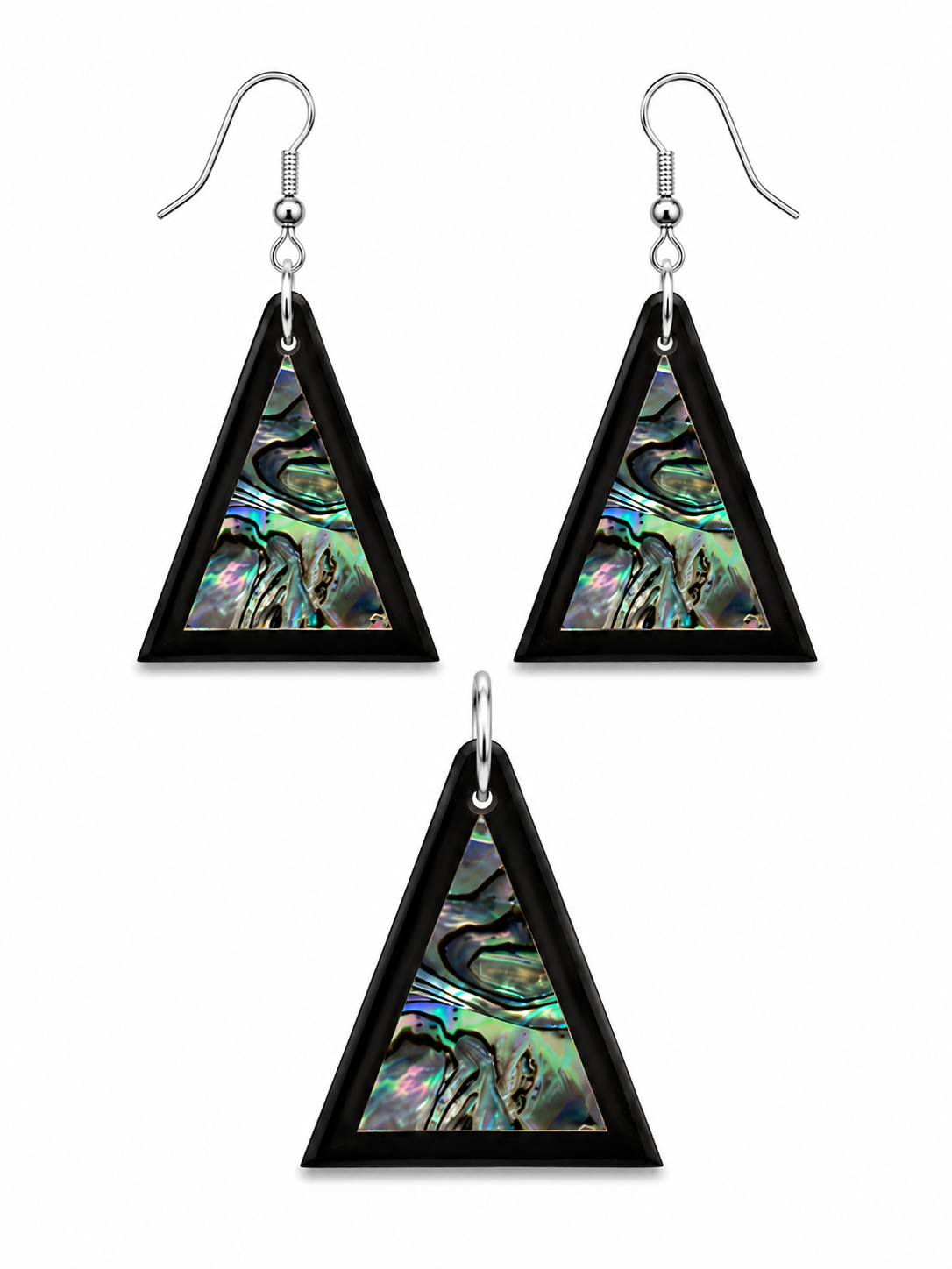 Noor Pyramid – Black Onyx & Paua Shell Jewelry Set - Image 2