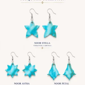 Noor Trio Natural Turquoise Earrings Collection by Pietra Noor