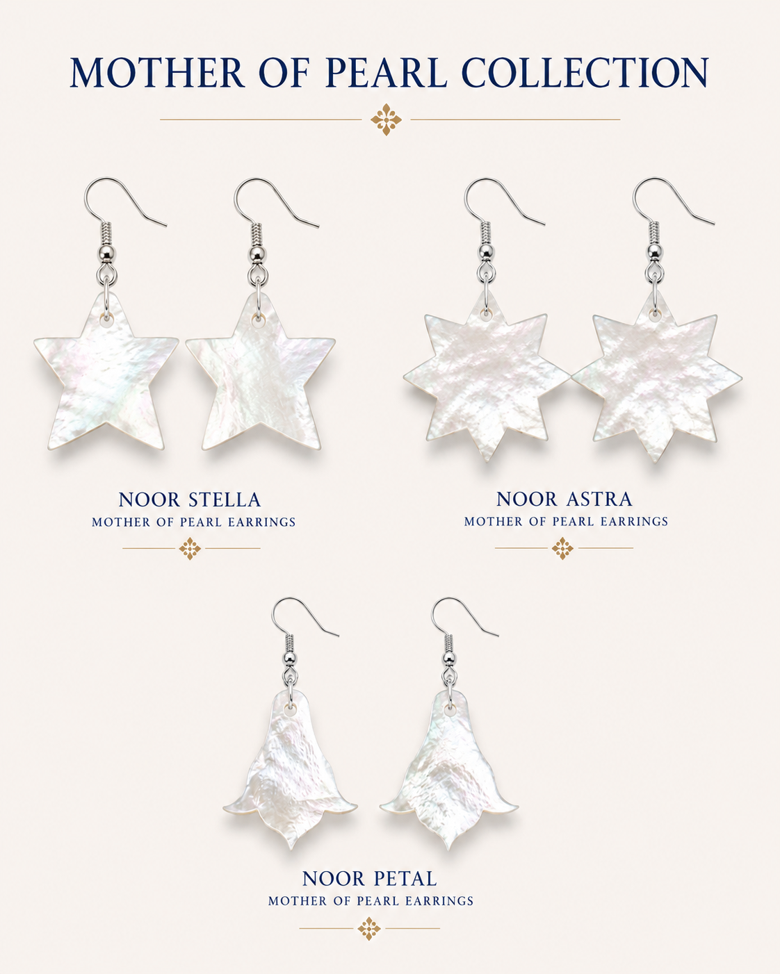Mother of Pearl Trio Earring Collection