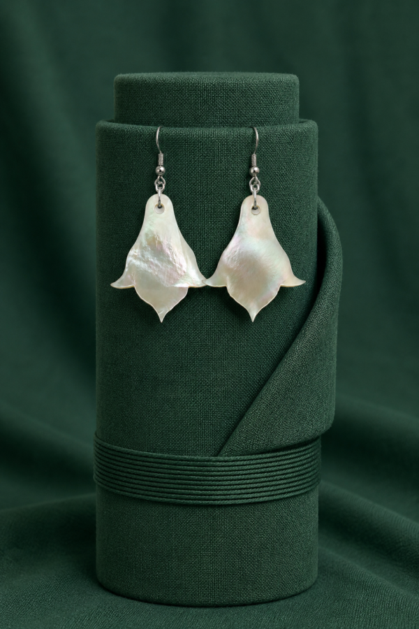 1000364473 Noor Petal Mother of Pearl Earrings with Floral Petal Design