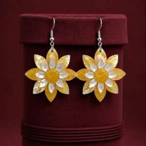 Taj Lotus Mother of Pearl Earrings