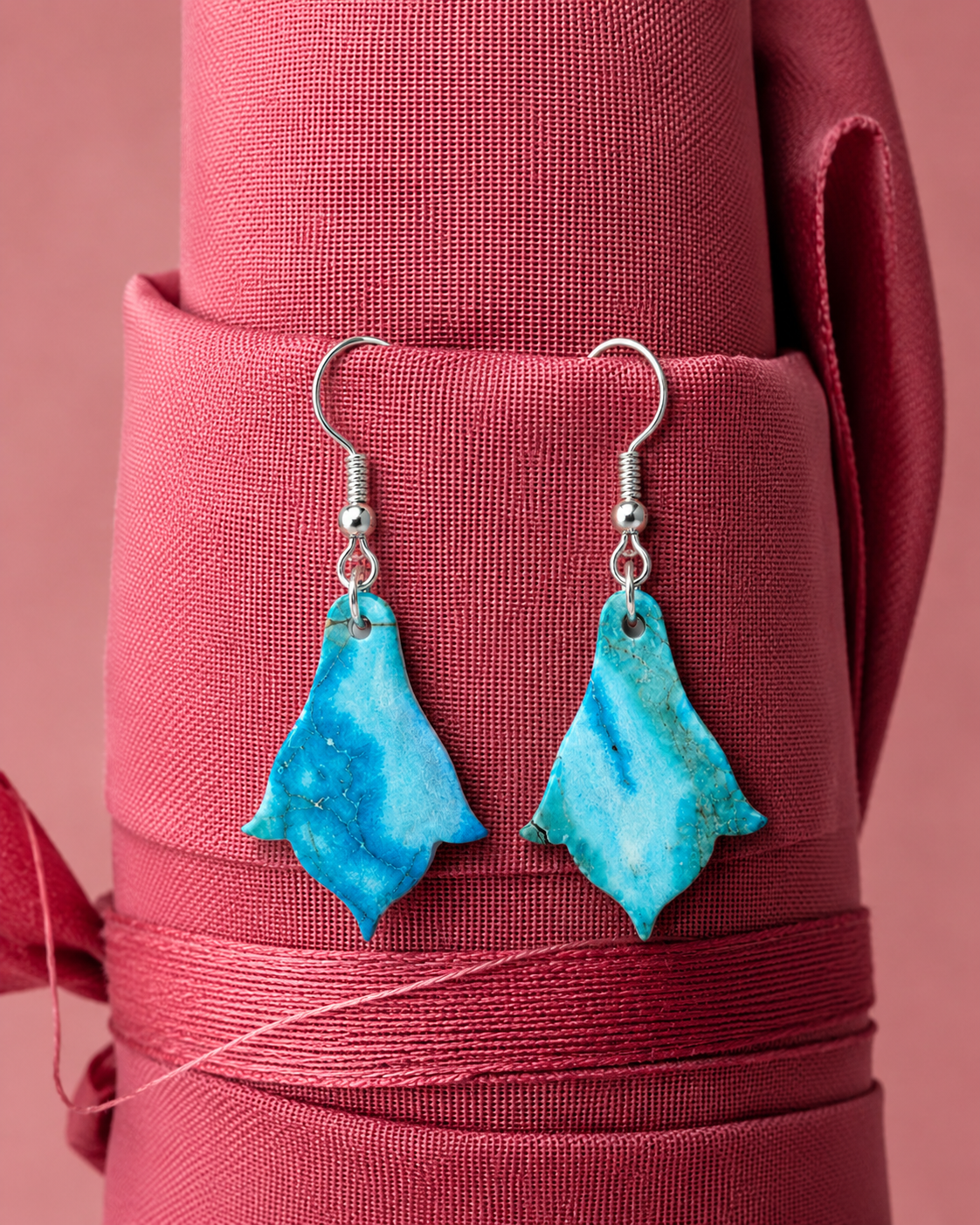file_0000000001f47208826eb1bfd881357a Handcrafted Noor Petal Turquoise Earrings by Pietra Noor with genuine natural Turquoise
