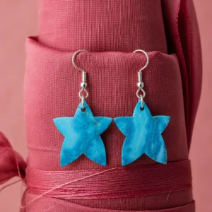 file_000000000b0c7208abd7a4aa52486101 Handcrafted Noor Stella turquoise stone earrings displayed on a premium linen background by Pietra Noor.