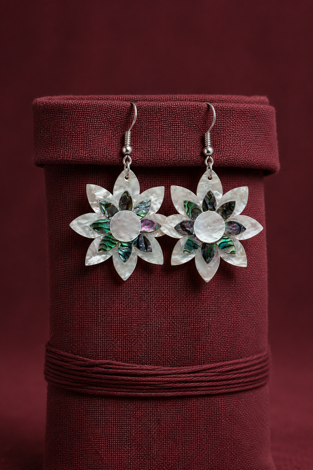 file_00000000525c7209a48b4de76806e138 aj Lotus Mother of Pearl Earrings handcrafted by Pietra Noor
