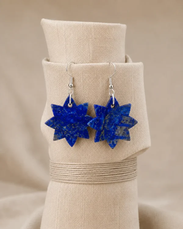 file_00000000604071fbac1f441c35cc94f0 Noor Astra Lapis Lazuli Earrings with Eight Point Star Design