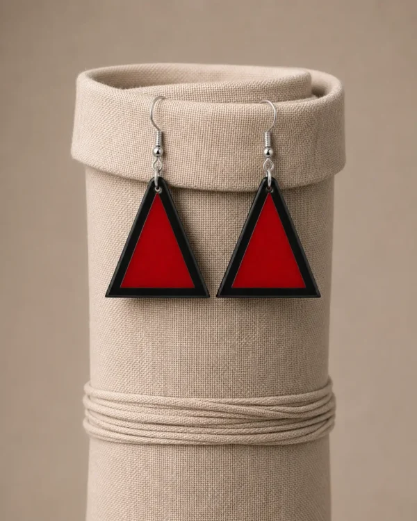Noor Pyramid Black Onyx & Carnelian Earrings