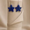 Noor Stella Lapis Lazuli Star Earrings with Star Design