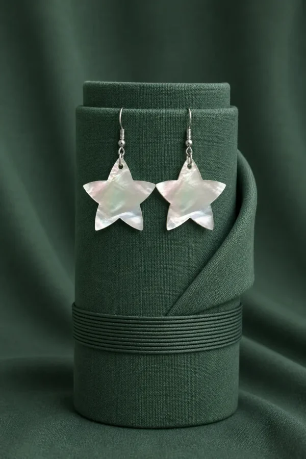 Noor Stella Mother of Pearl Earrings with Star Design