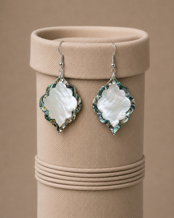 Noor Arch Mother of Pearl and Abalone Shell Earrings